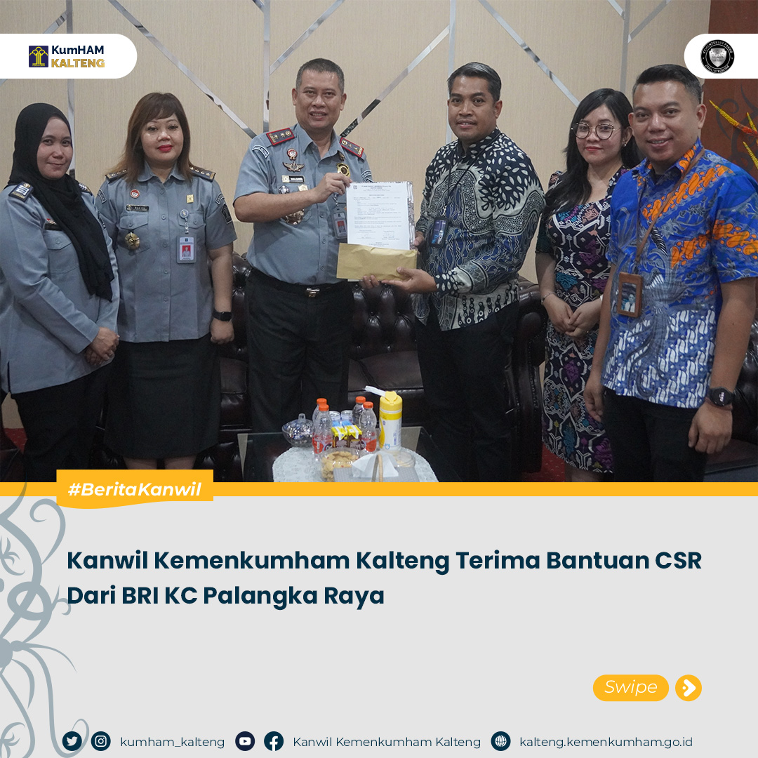 Kumham Kalteng Terima Bantuan CSR BRI KC Palangka Raya Feb 2024 1