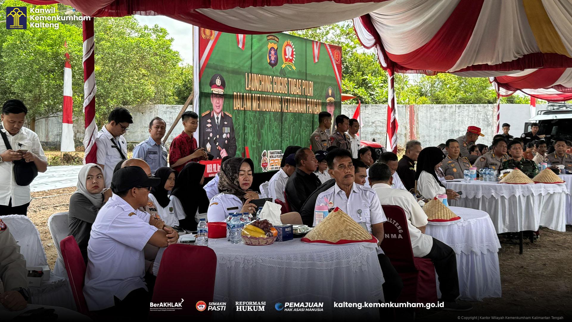 Dukung Program Ketahanan Pangan, Kanwil Kemenkumham Kalteng Hadiri Launching Gugus Tugas Polri