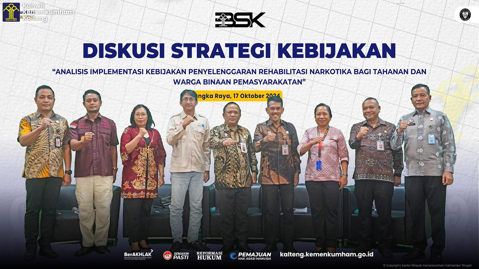 Gandeng Kanwil Kemenkumham Kalteng, BSK Hukum dan HAM RI Laksanakan Diskusi Strategi Kebijakan Hukum dan HAM di Kalimantan Tengah