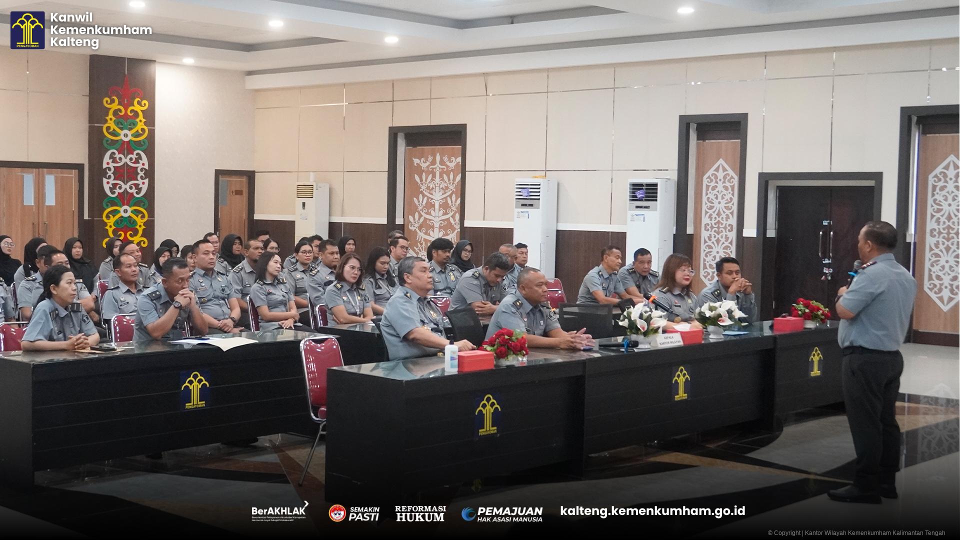 Persiapan Menuju WBBM, Kanwil Kemenkumham Kalteng Gelar Simulasi Wawancara ZI Menuju WBBM