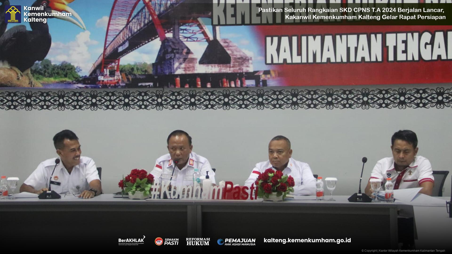 Pastikan Seluruh Rangkaian SKD CPNS T.A 2024 Berjalan Lancar, Kakanwil Kemenkumham Kalteng Gelar Rapat Persiapan